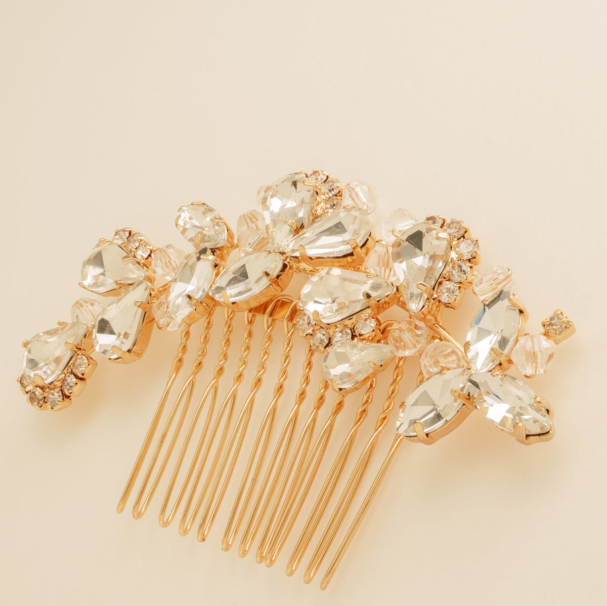 Lucinda Crystal Wedding Hair Comb / Gold