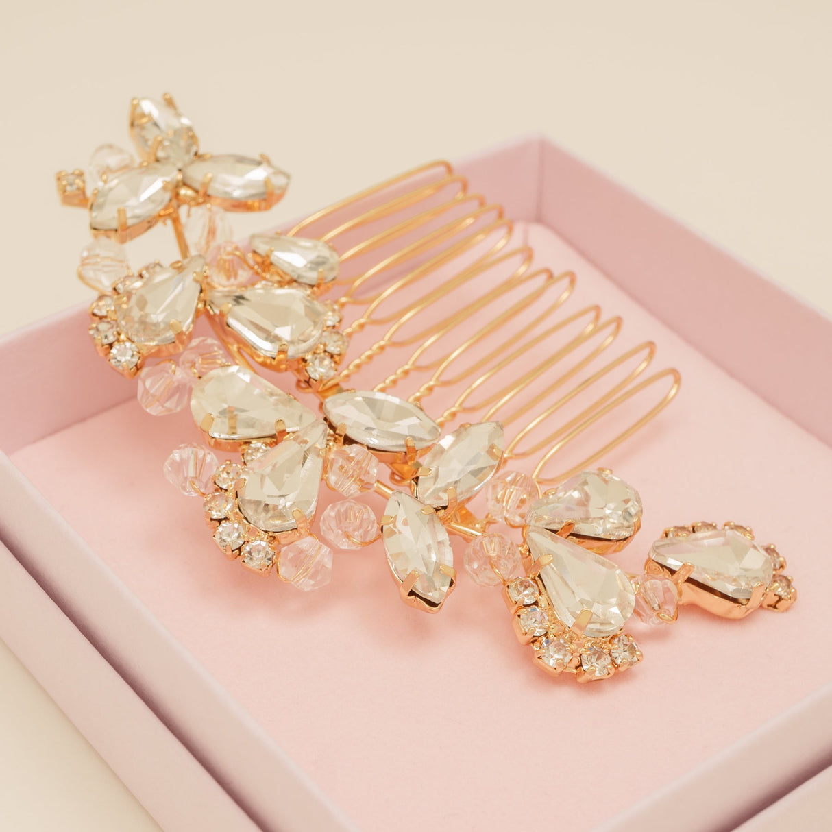 Lucinda Crystal Wedding Hair Comb / Gold