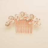 Lucinda Crystal Wedding Hair Comb / Rose Gold