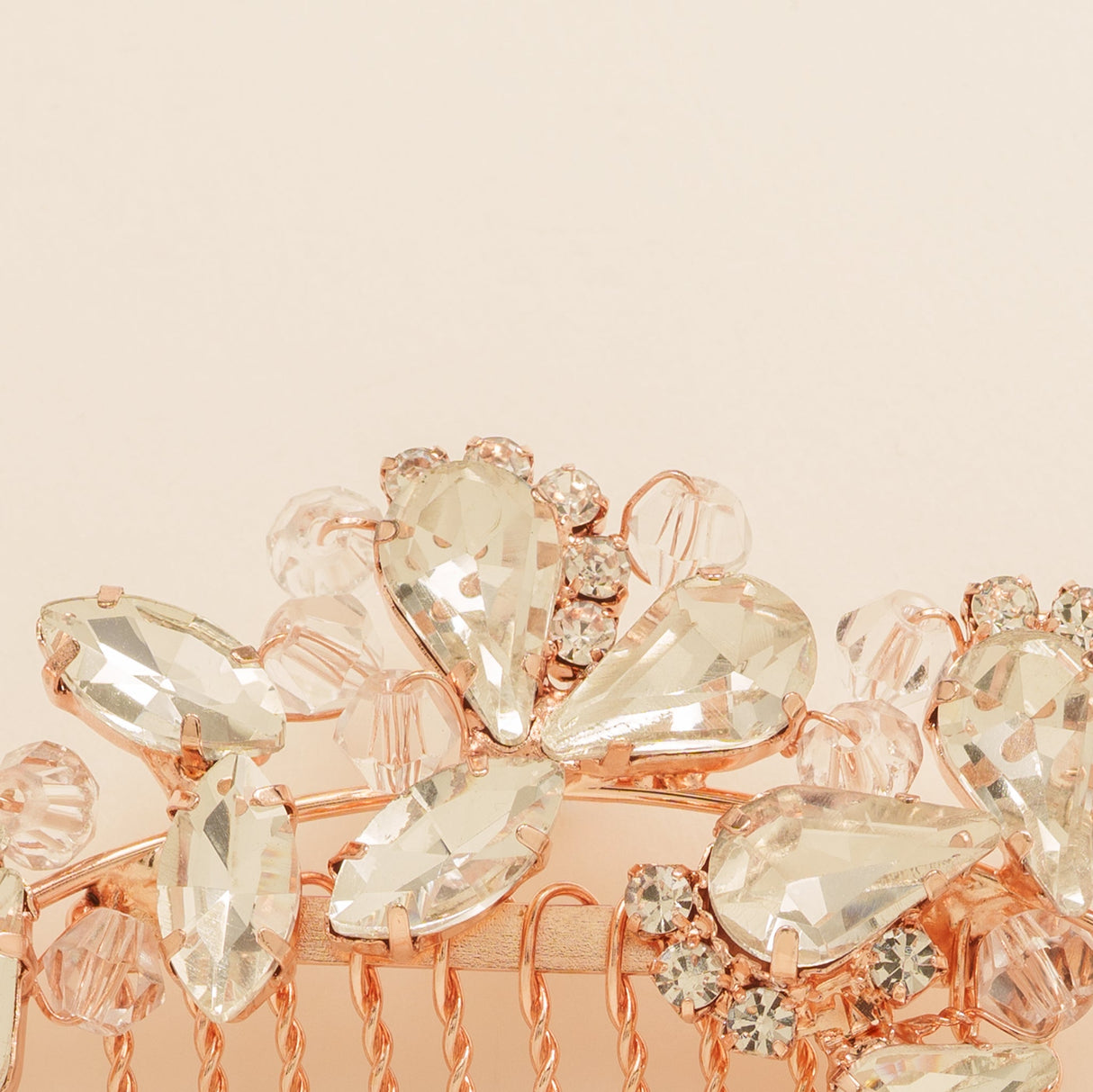 Lucinda Crystal Wedding Hair Comb / Rose Gold
