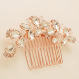 Lucinda Crystal Wedding Hair Comb / Rose Gold