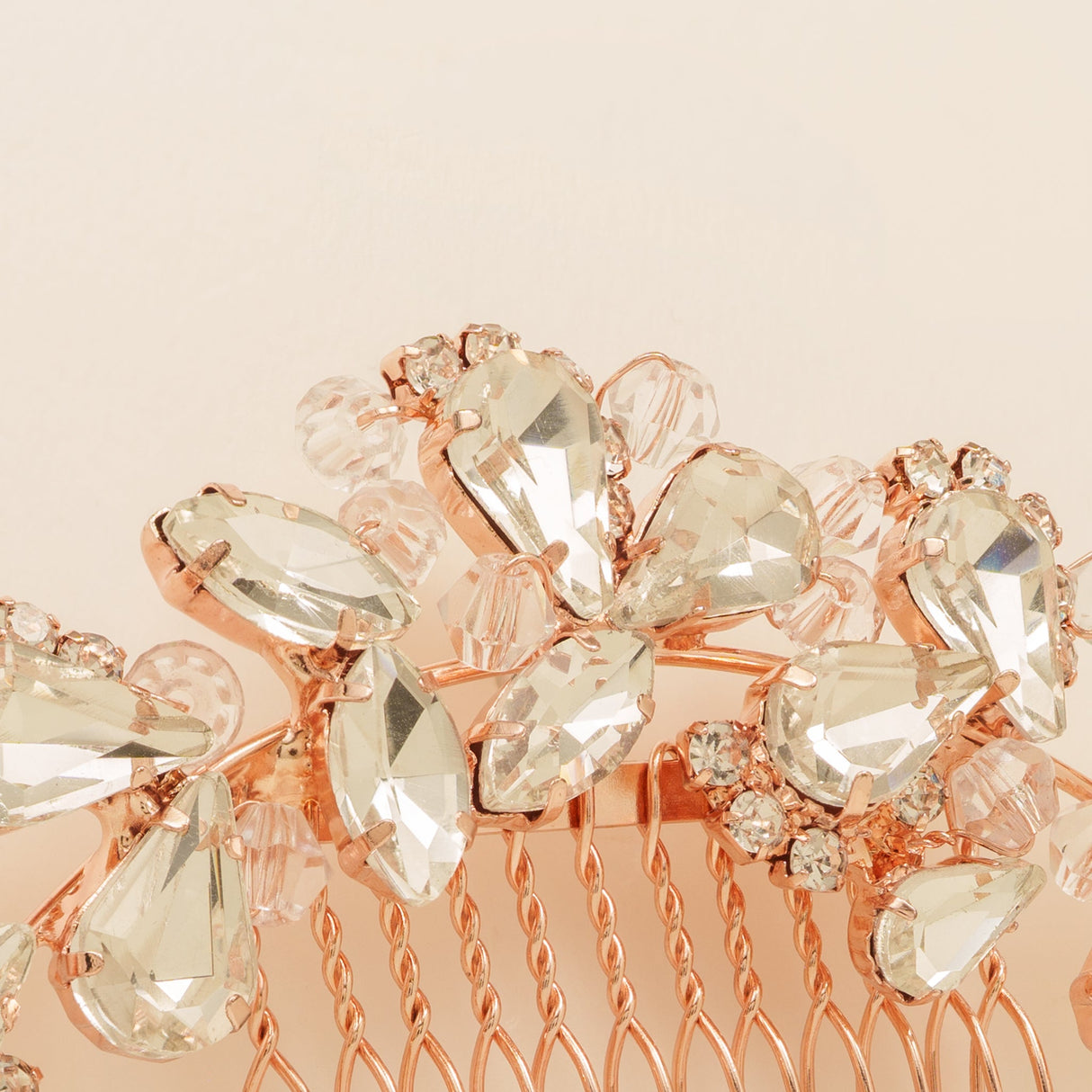 Lucinda Crystal Wedding Hair Comb / Rose Gold