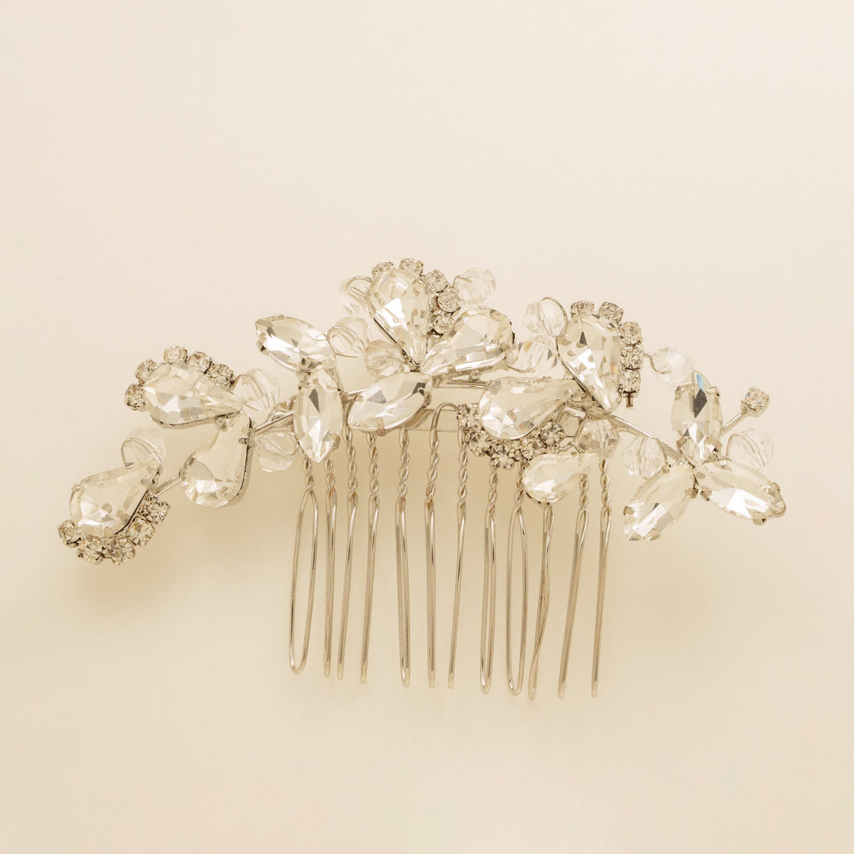 Lucinda Crystal Wedding Hair Comb / Silver