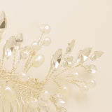 Sara Pearl and Crystal Wedding Hair Comb / Silver
