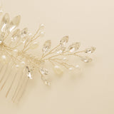 Sara Pearl and Crystal Wedding Hair Comb / Silver