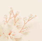 Daisy Floral Ceramic Wedding Hair Comb / Rose Gold