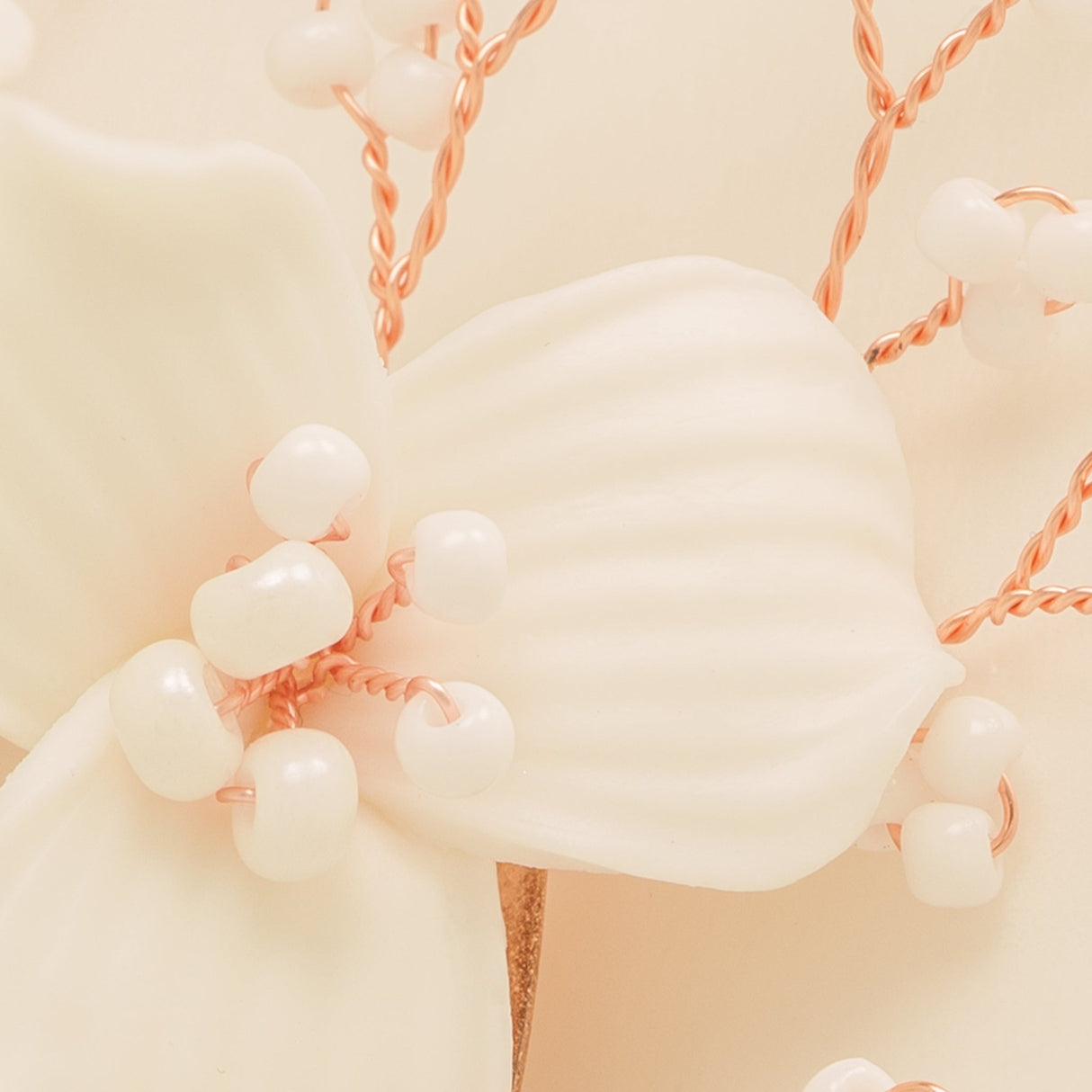Daisy Floral Ceramic Wedding Hair Comb / Rose Gold