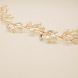 Tasha Short Pearl and Crystal Hair Vine in Gold