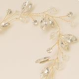 Tessa Long Crystal Hair Vine in Gold