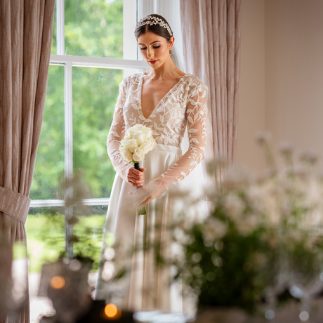 Ava Pearl and Crystal Bridal Headband / Silver