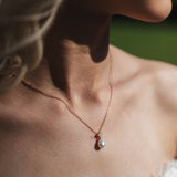 Eclipse Pearl and Crystal Bridal Necklace / Gold
