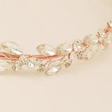 Evie Crystal Bridal Headband / Rose Gold