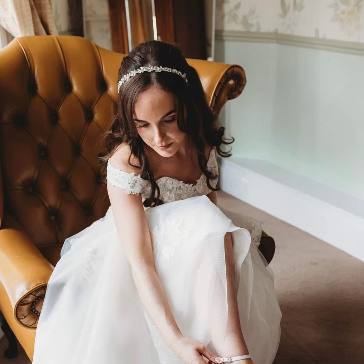 Evie Crystal Bridal Headband / Silver