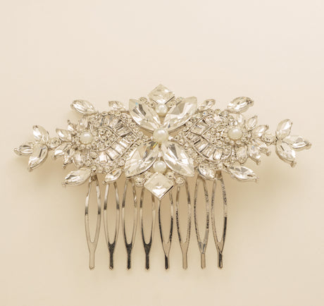 Gatsby Vintage Inspired Wedding Hair Comb / Silver
