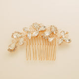 Lucinda Crystal Wedding Hair Comb / Gold