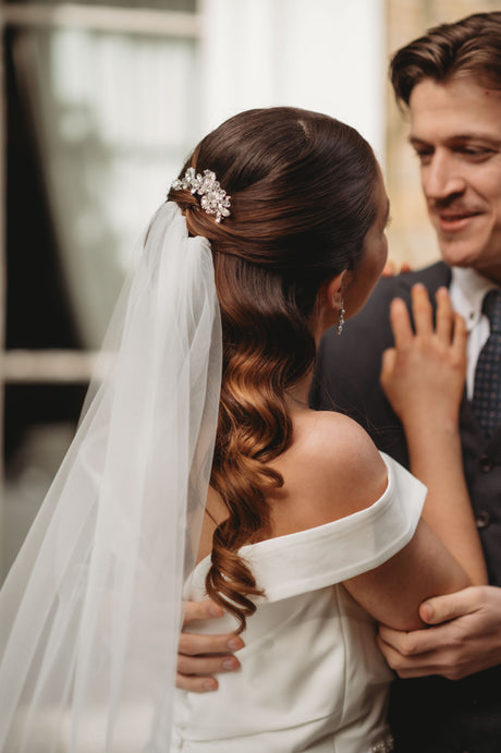 Lucinda Crystal Wedding Hair Comb / Silver