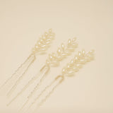 Pampas Style Pearl Sprigs Wedding Hair Pins / Silver