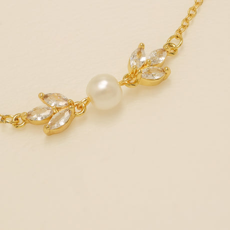 Amelia Crystal and Pearl Bracelet / Gold