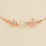 Amelia Crystal and Pearl Bracelet / Rose Gold