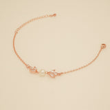 Amelia Crystal and Pearl Bracelet / Rose Gold