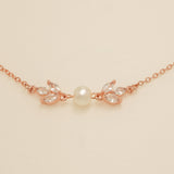 Amelia Crystal and Pearl Bracelet / Rose Gold