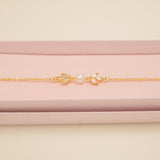 Amelia Crystal and Pearl Bracelet / Gold