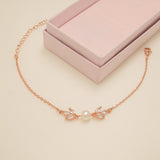 Amelia Crystal and Pearl Bracelet / Rose Gold