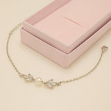 Amelia Crystal and Pearl Bracelet / Silver