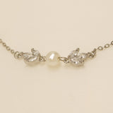 Amelia Crystal and Pearl Bracelet / Silver