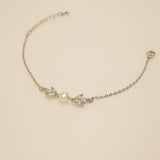Amelia Crystal and Pearl Bracelet / Silver