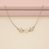 Amelia Crystal and Pearl Bracelet / Silver