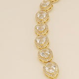 Annabella Teardrop Crystal Wedding Bracelet / Gold