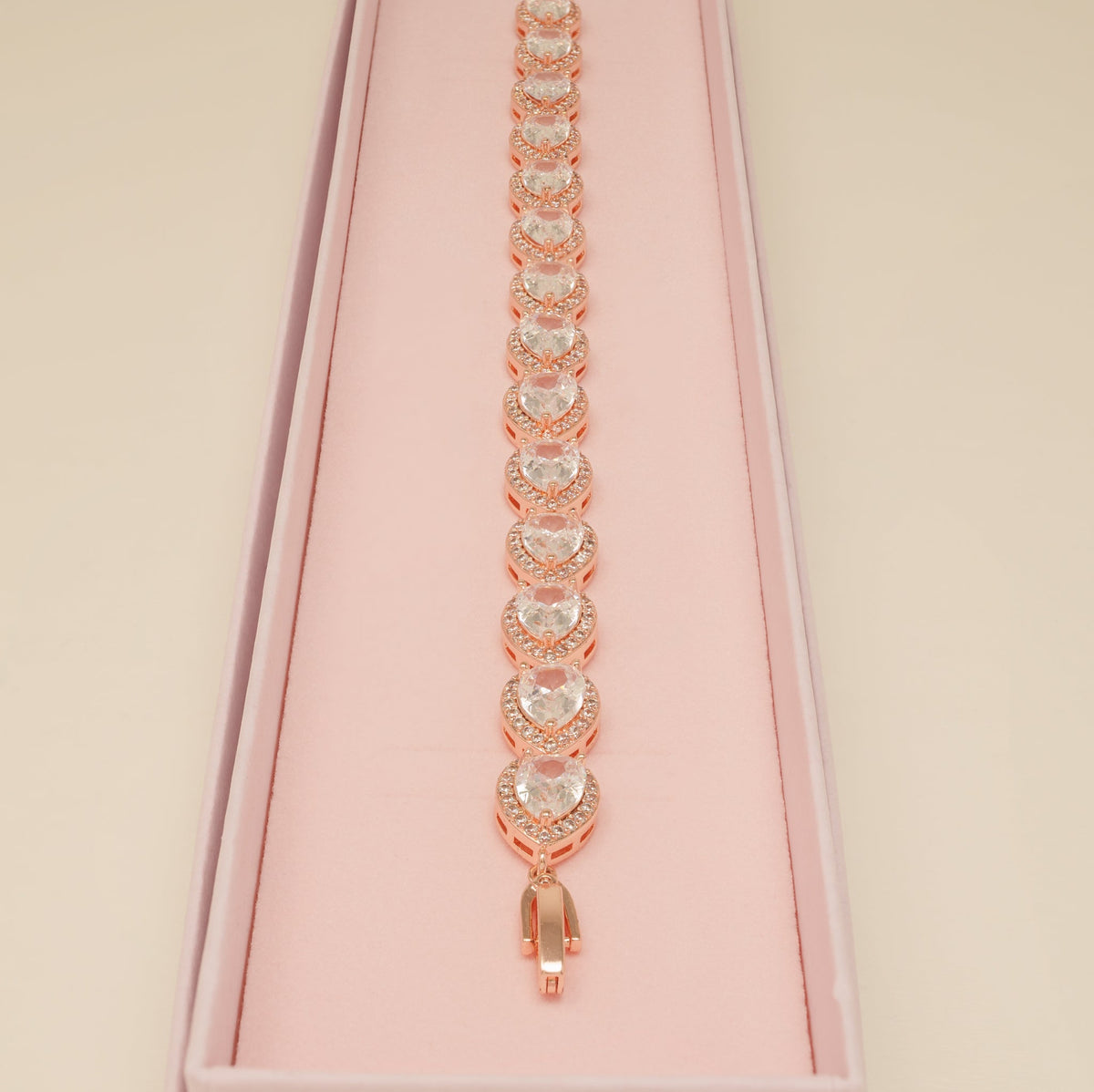 Annabella Teardrop Crystal Wedding Bracelet / Rose Gold