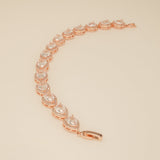 Annabella Teardrop Crystal Wedding Bracelet / Rose Gold