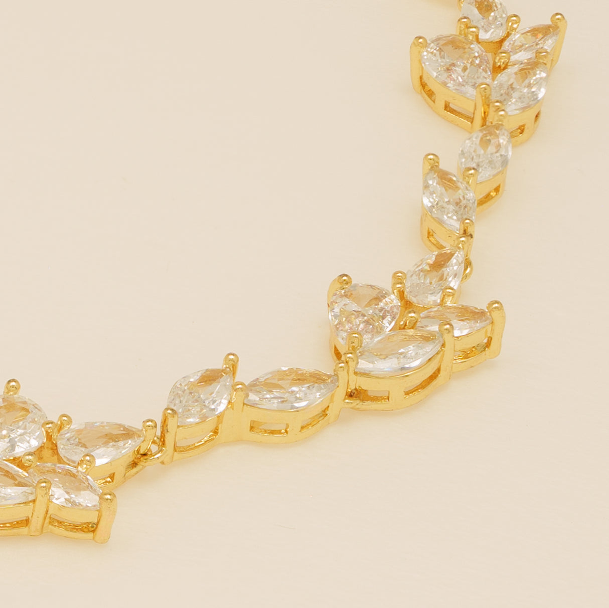 Ivy Crystal Leaf Wedding Bracelet / Gold