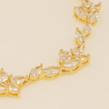 Ivy Crystal Leaf Wedding Bracelet / Gold