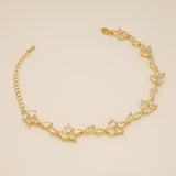 Ivy Crystal Leaf Wedding Bracelet / Gold