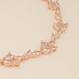 Ivy Crystal Leaf Wedding Bracelet / Rose Gold