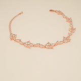 Ivy Crystal Leaf Wedding Bracelet / Rose Gold