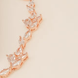 Ivy Crystal Leaf Wedding Bracelet / Rose Gold