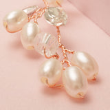 Tasha Short Pearl and Crystal Hair Vine in Rose Gold