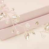 Tessa Long Crystal Hair Vine in Silver