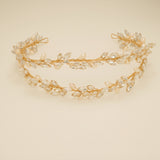 Ava Pearl and Crystal Bridal Headband / Gold
