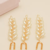 Pampas Style Pearl Sprigs Wedding Hair Pins / Gold