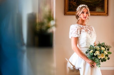 Poppy Romantic Ceramic Bridal Headband Crown / Rose Gold