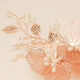 Camilla Flower Pearl Wedding Hair Vine / Rose Gold