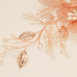 Camilla Flower Pearl Wedding Hair Vine / Rose Gold