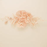 Camilla Flower Pearl Wedding Hair Vine / Rose Gold