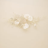Camilla Flower Pearl Wedding Hair Vine / Silver
