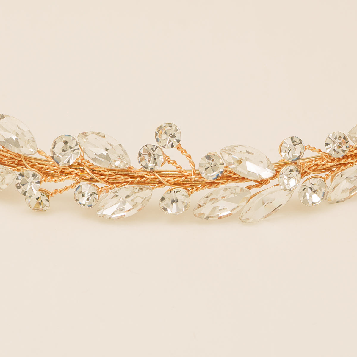 Evie Crystal Bridal Headband in Gold photo 2